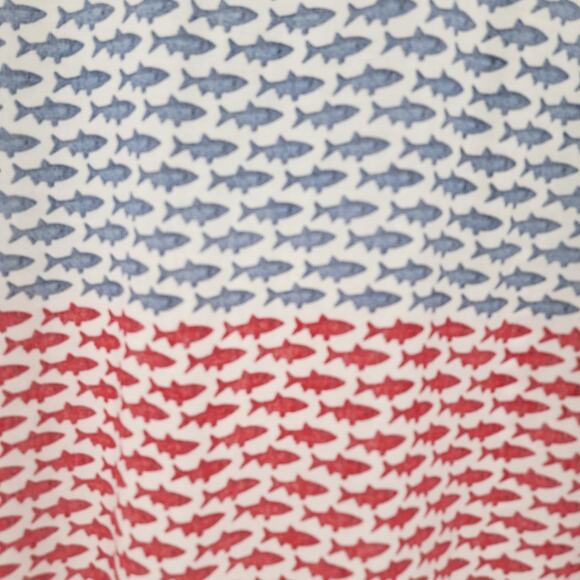 The Endless Summer Shirt Mens Large Red White Blue Fish Print Button Up - Picture 7 of 7